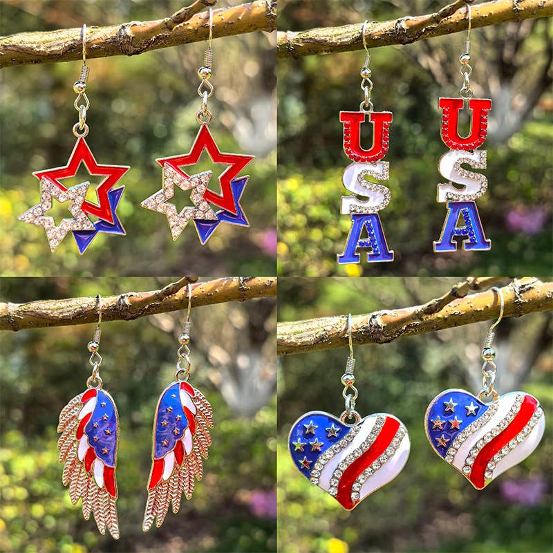 Fourth Of July Series Fashion Earrings