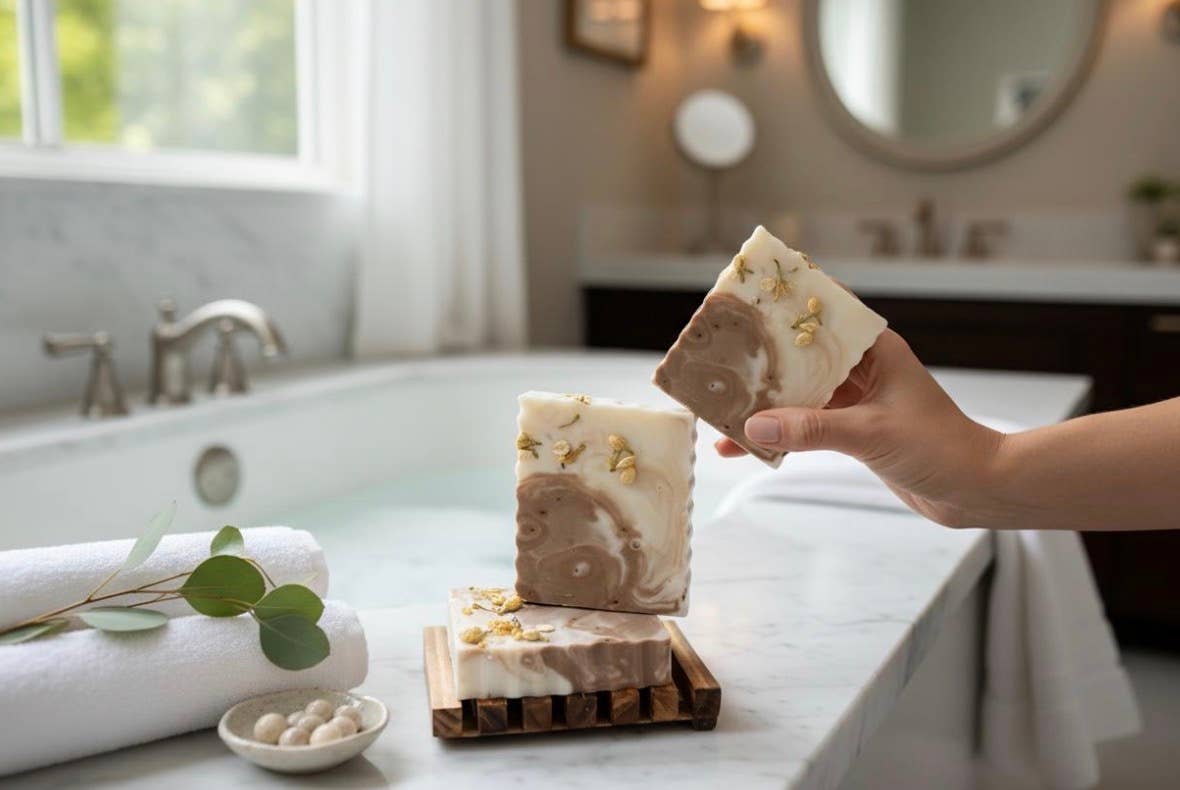 Cocoa butter cashmere luxury goat milk soap