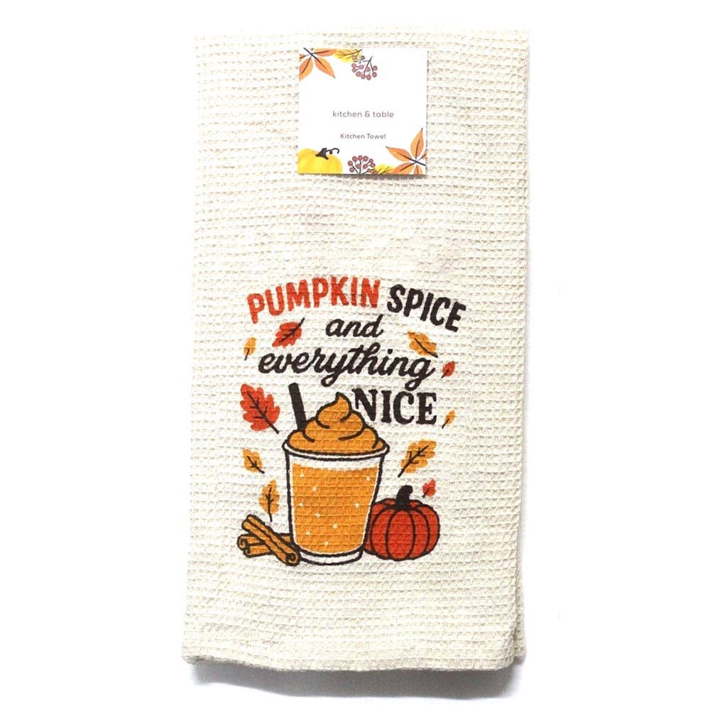 Fall PUMPKIN SPICE Message Printed Kitchen Towel