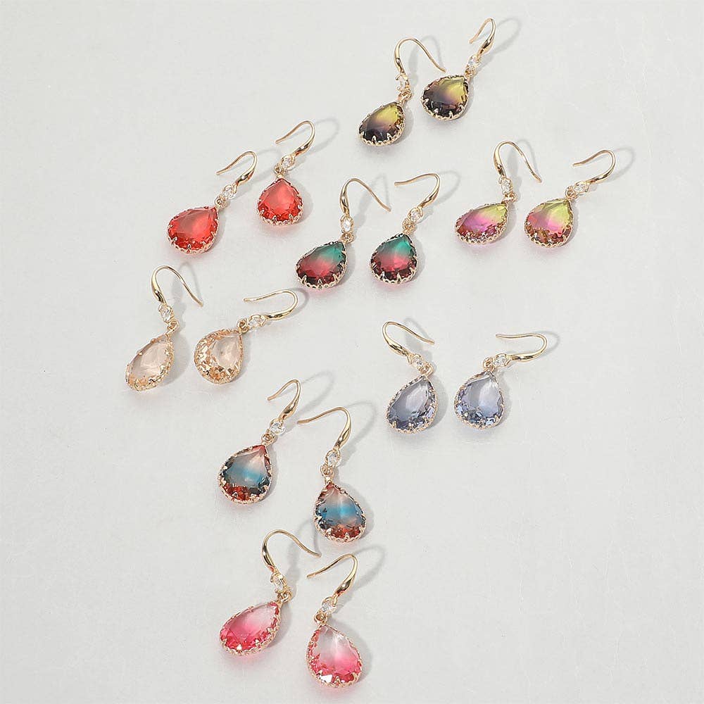 Teardrop Stone Drop Earrings