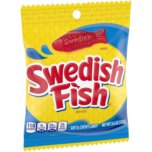 SWEDISH FISH Soft & Chewy Candy 3.6 oz Peg Bag