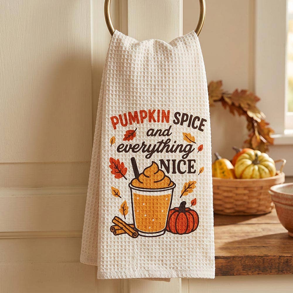 Fall PUMPKIN SPICE Message Printed Kitchen Towel