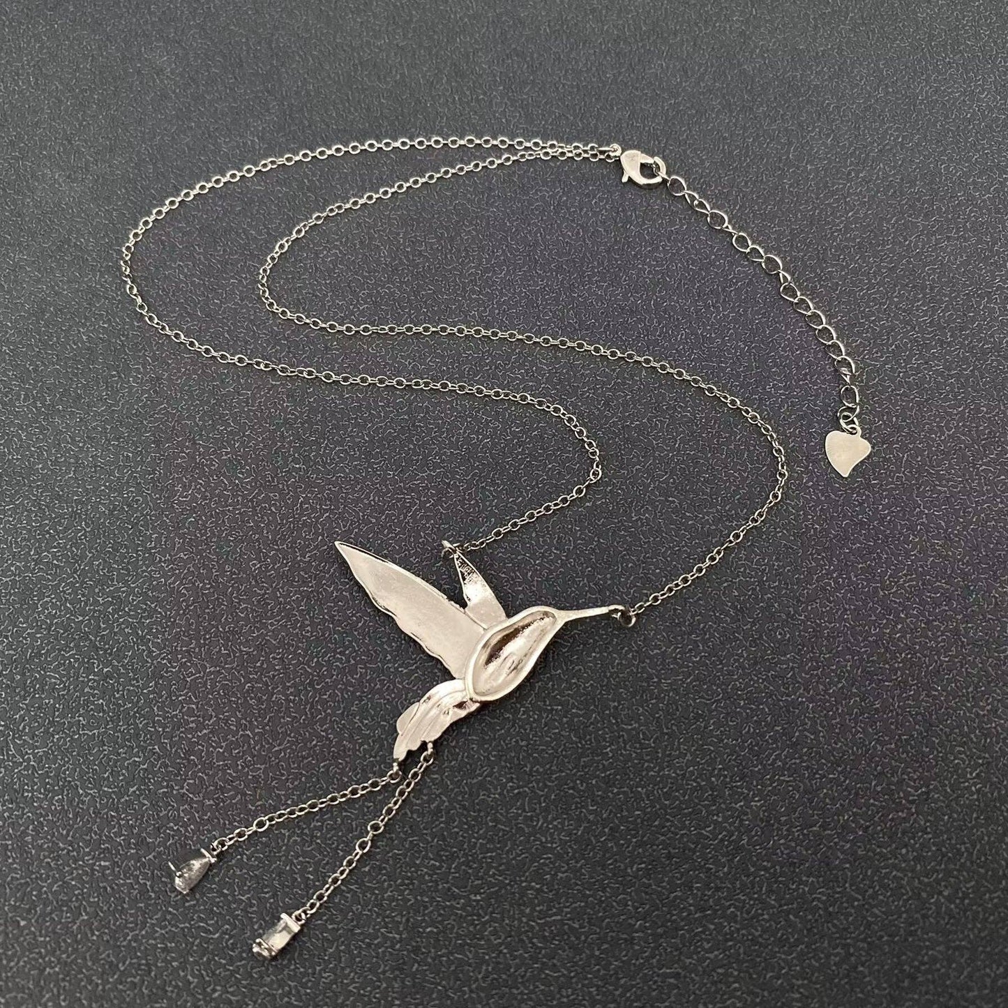Enamel Hummingbird Charm Pendant Necklace