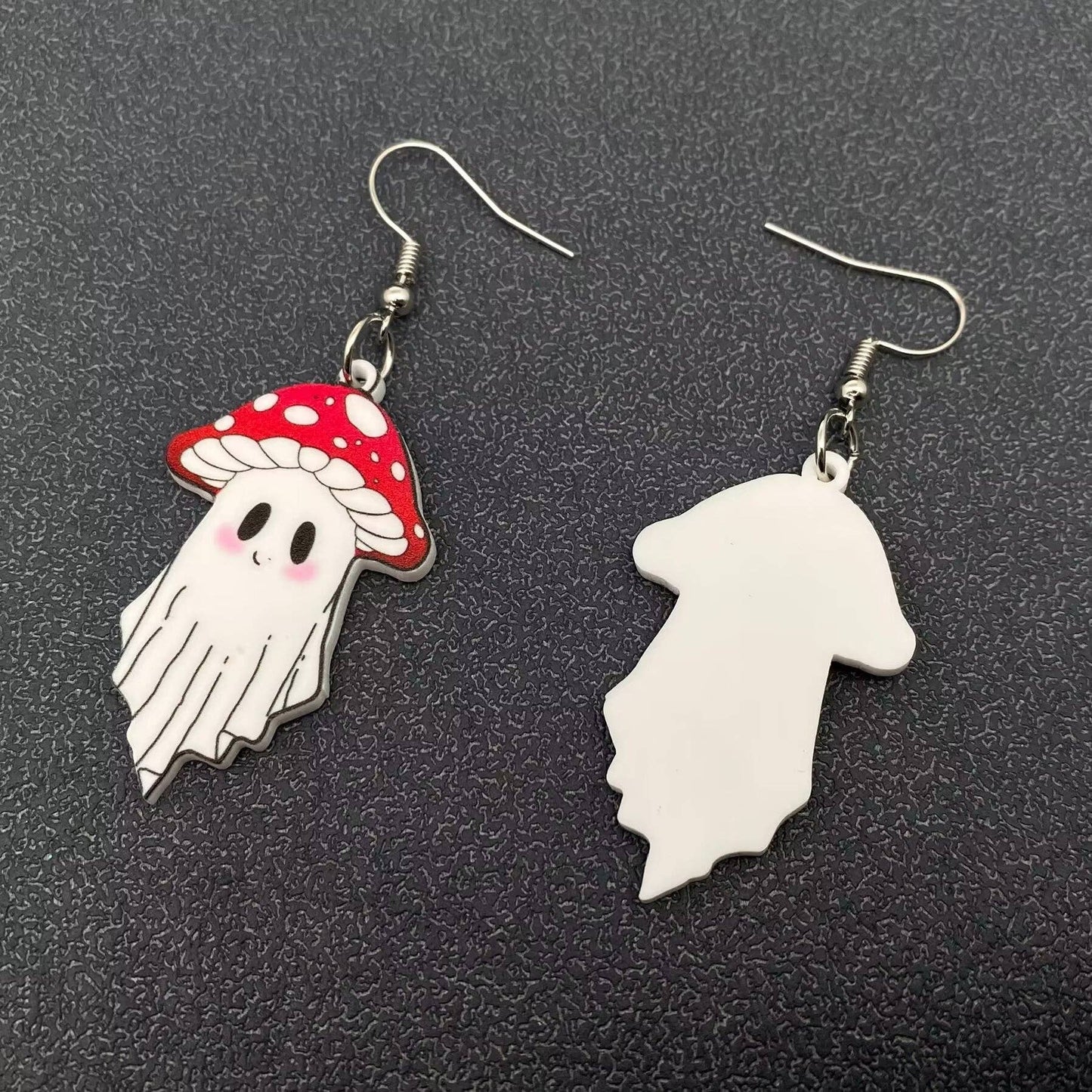 Mushroom Head Ghost Acrylic Dangle Earrings