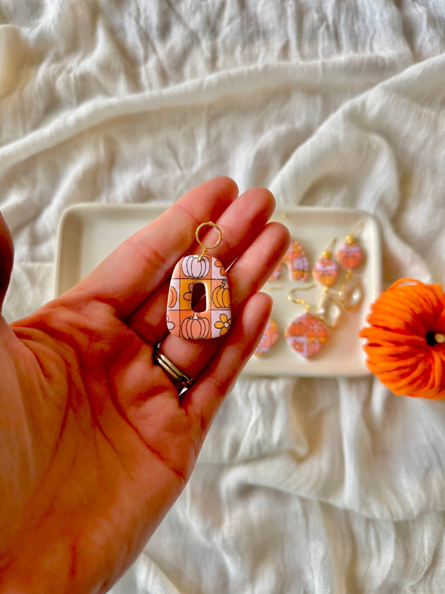 Groovy Pumpkin Earrings, Groovy Fall Earrings, Fall Earrings