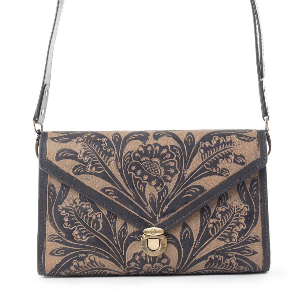 LARK HAND-TOOLED BAG
