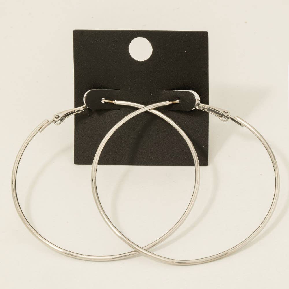 Gold Dipped 60Mm Latch Hoop Earrings