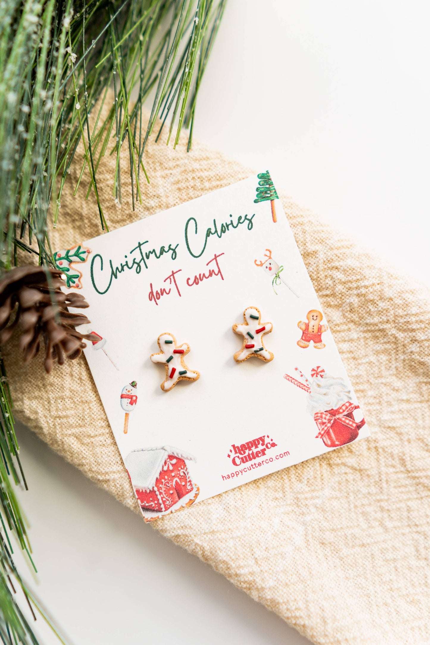 Fun Christmas Studs |Frosted Gingerbread Cookie Holiday Stud
