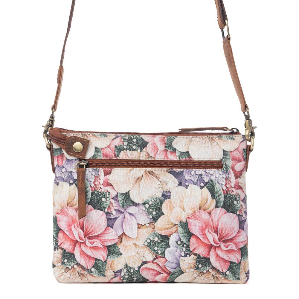 Wildflower Trail Cotton & Leather Crossbody Bag Variant Combo