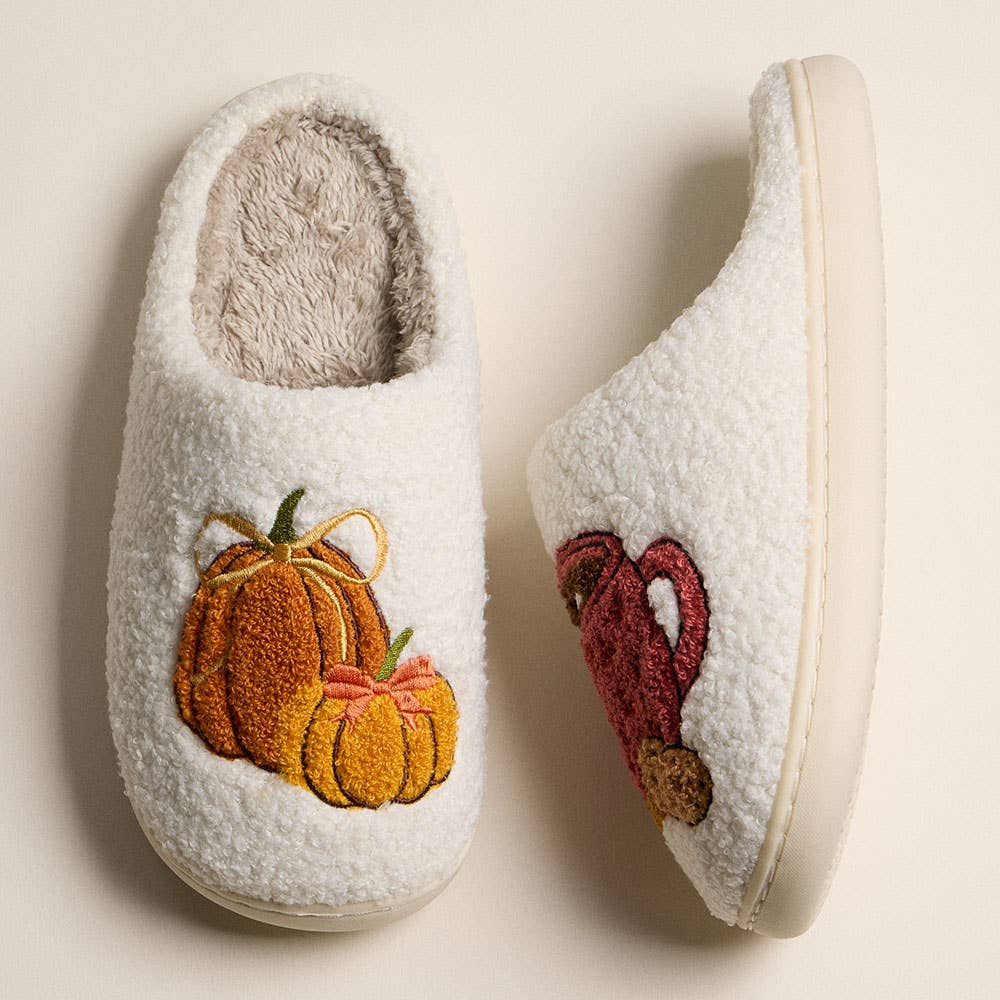 Pumpkin Spice Cozy Indoor Slippers
