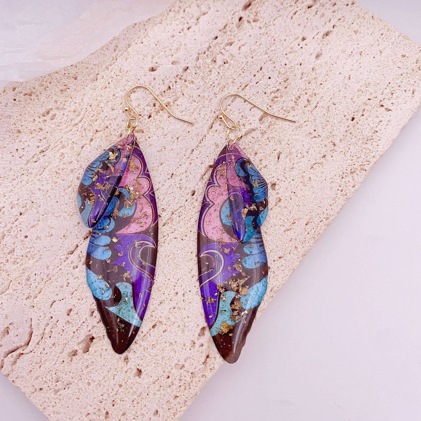 Gradient Cicada Wings Butterfly Wings Earrings