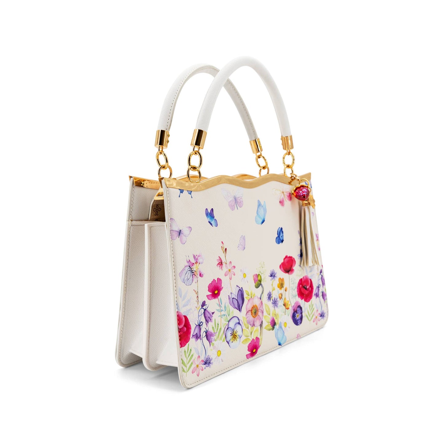 Clarette Floral Tassel Top Handle Crossbody Bag