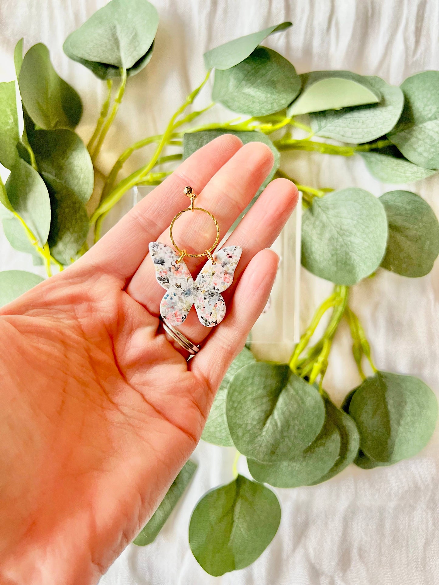Floral Butterfly Earrings, Butterfly Earrings