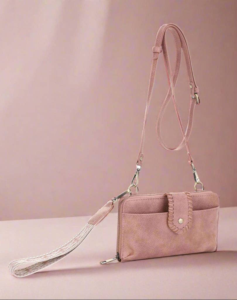 Jolie Crossbody Wallet With Boho Wrist Strap