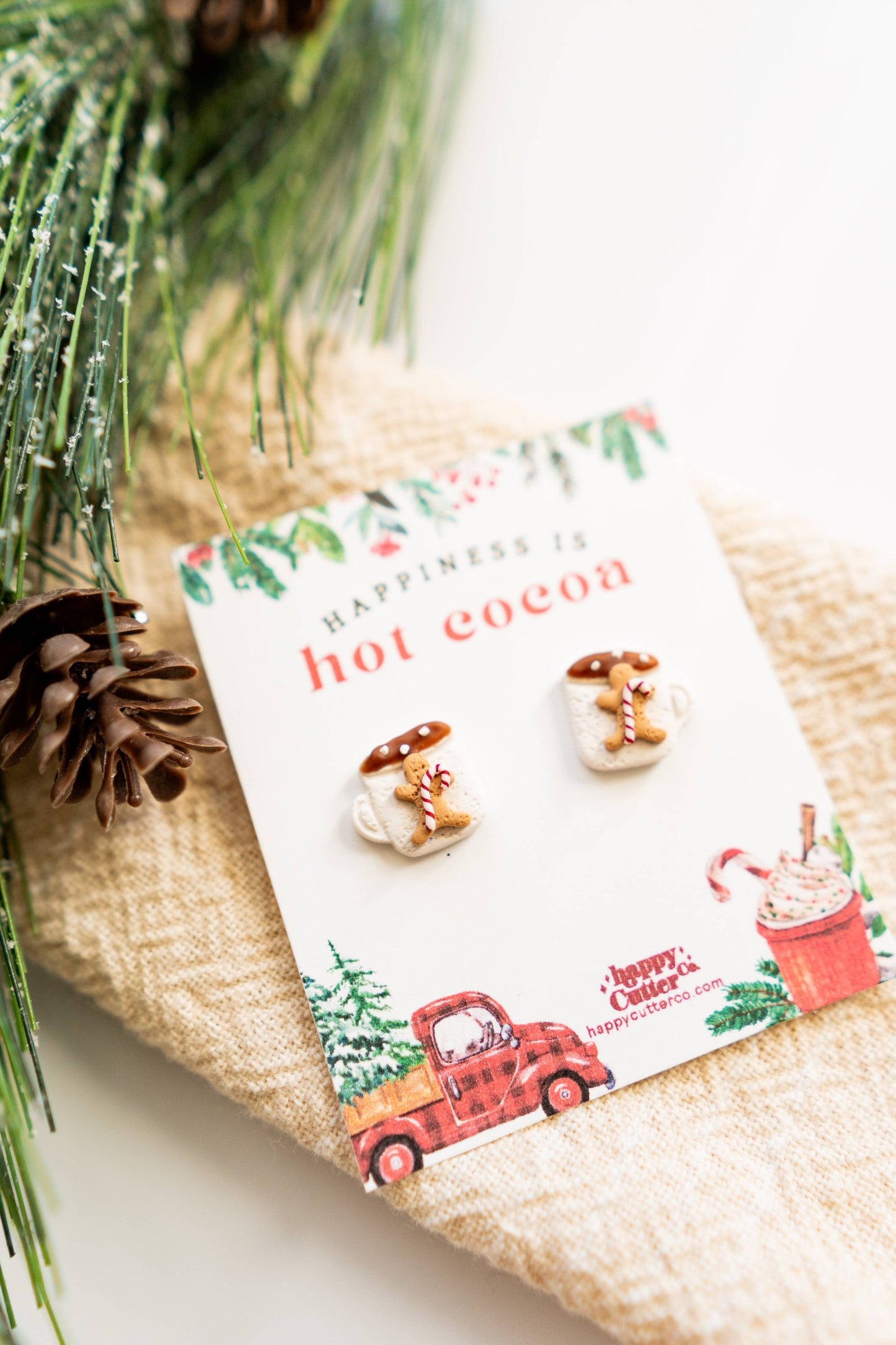 Hot Cocoa Mug Stud Earrings | Christmas Mug Stud Earrings