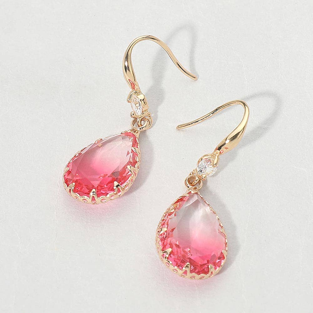 Teardrop Stone Drop Earrings