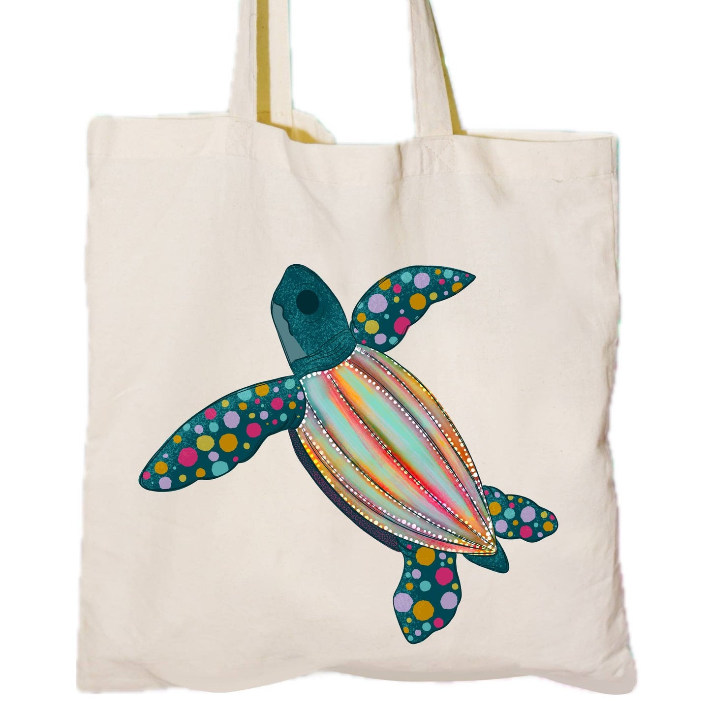 Leatherback turtle watercolor tote bag 
