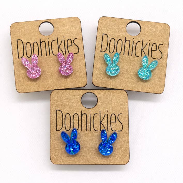 Sparkle Bunny Ear Stud Collection - Easter Earrings
