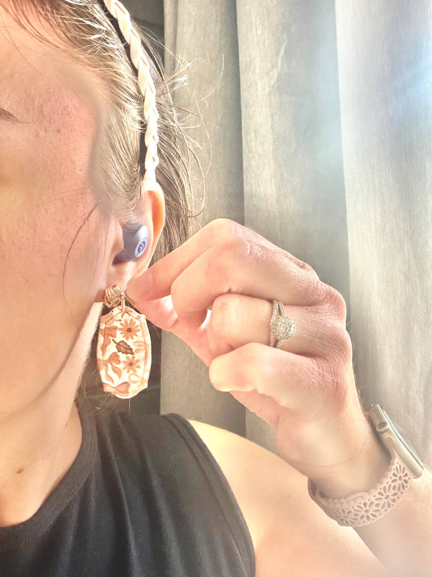 Fall Bow Earrings, Fall Boho Earrings, Neutral Fall Earrings