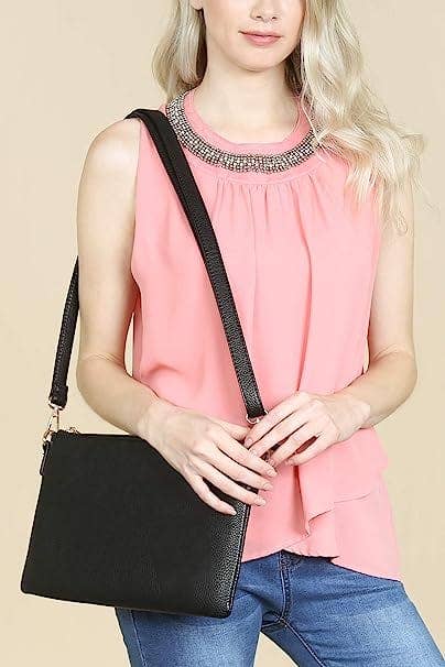 8623 N8263 Ellen Three Compartment Wristlet Fashion Clutch/Crossbody
