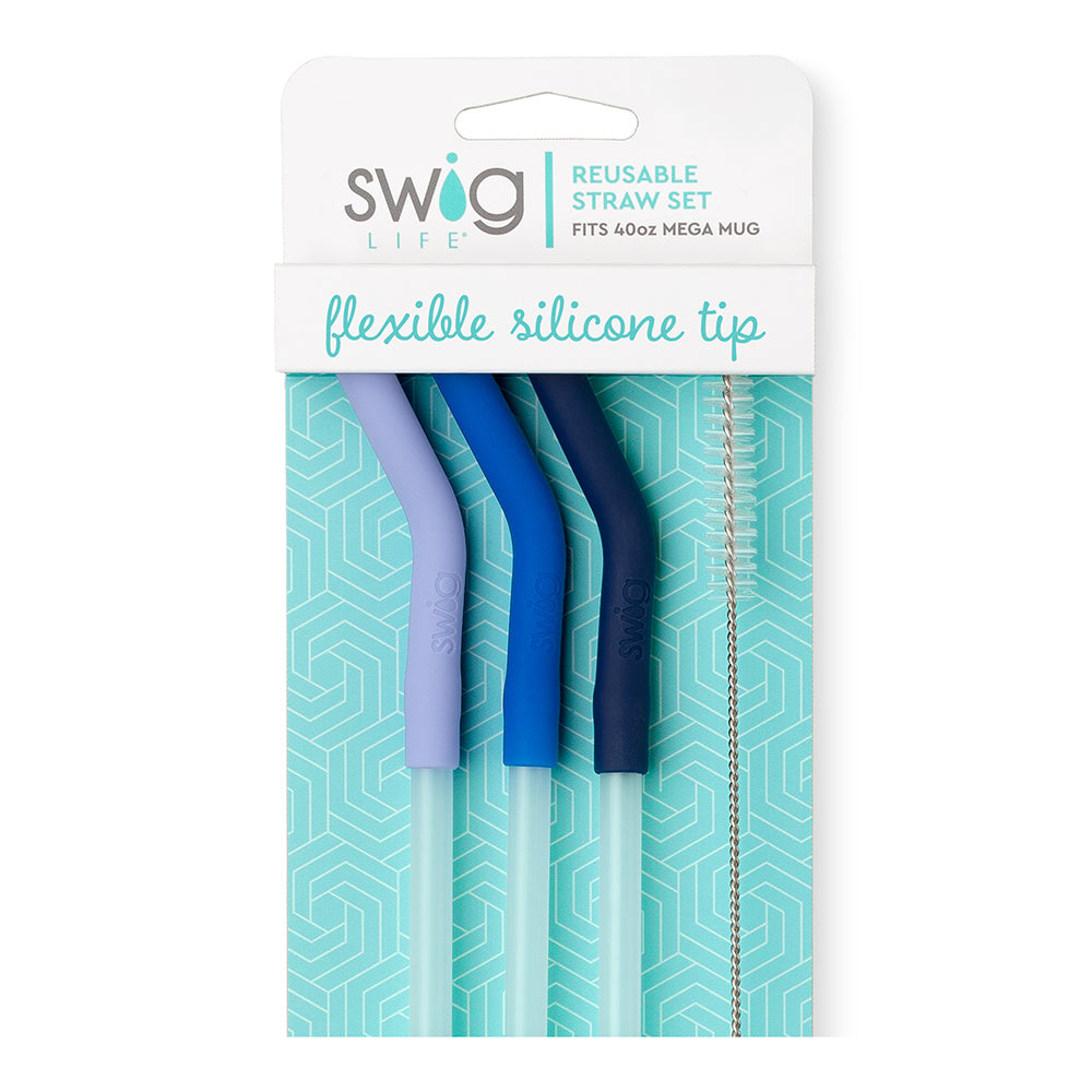 Reusable straw set