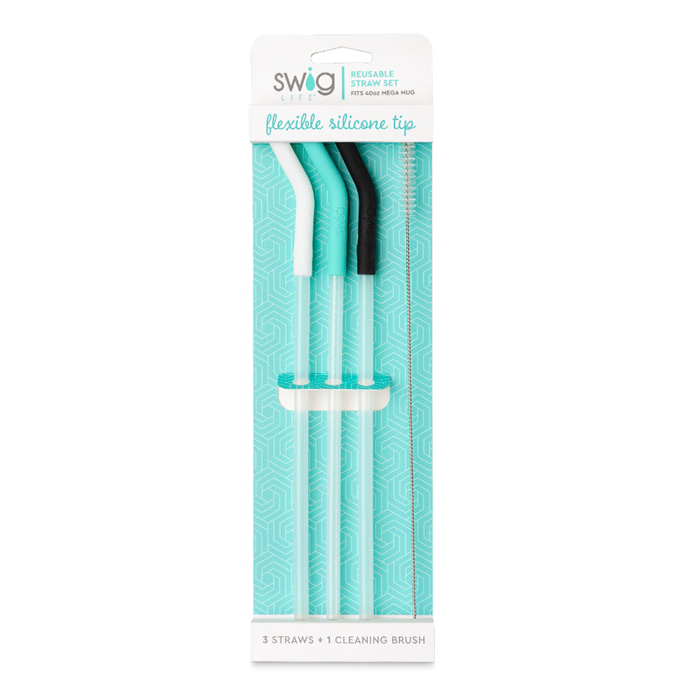 Reusable straw set