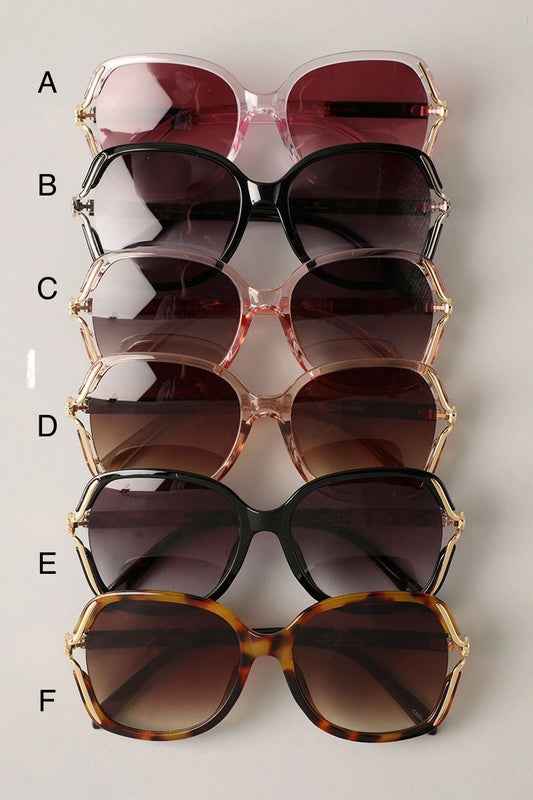 Leopard Frame Detailed Square Shape Sunglass