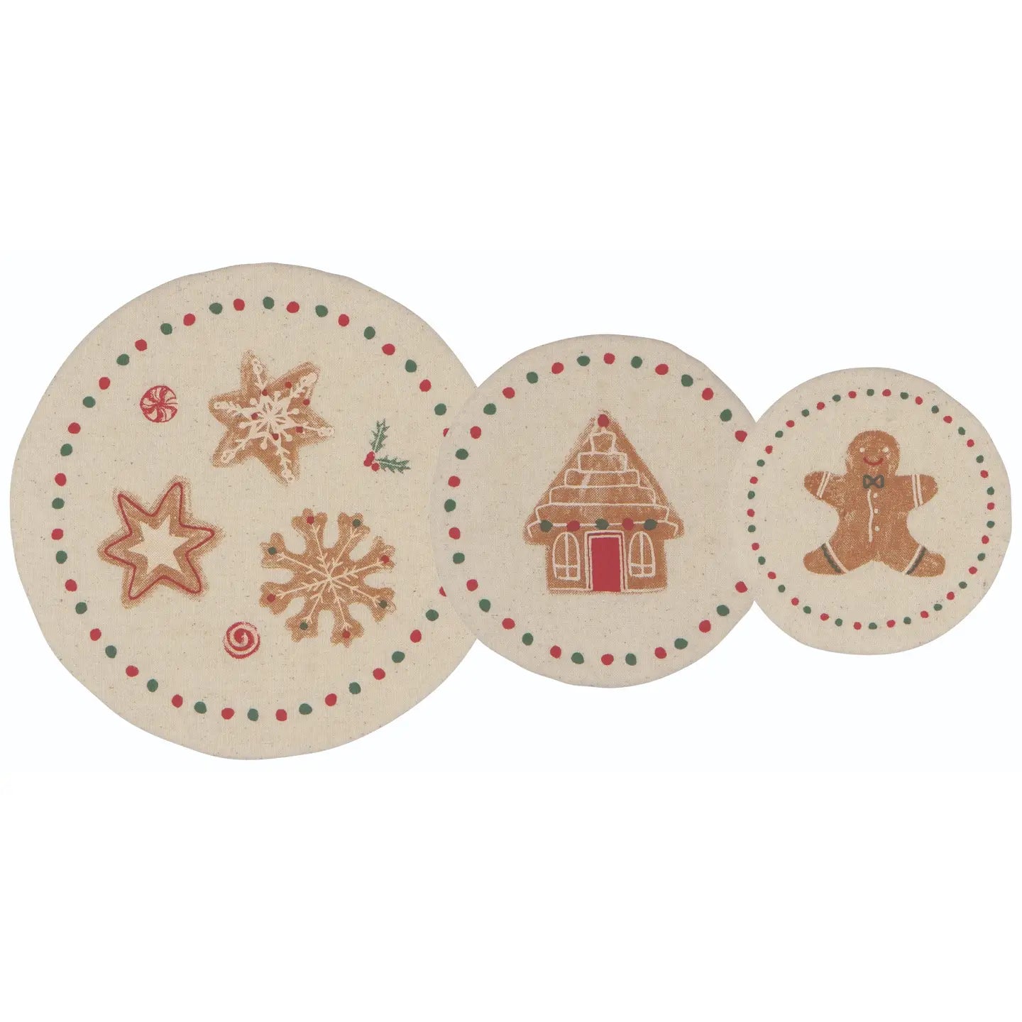 Christmas Cookies Mini Bowl Covers Set of 3