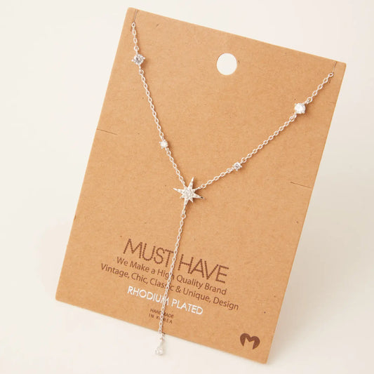 North Star Charm Lariat Necklace