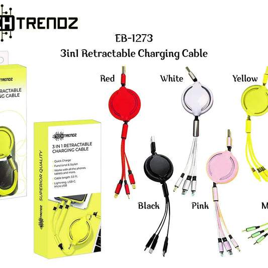 3in1 Retractable Charging Cable