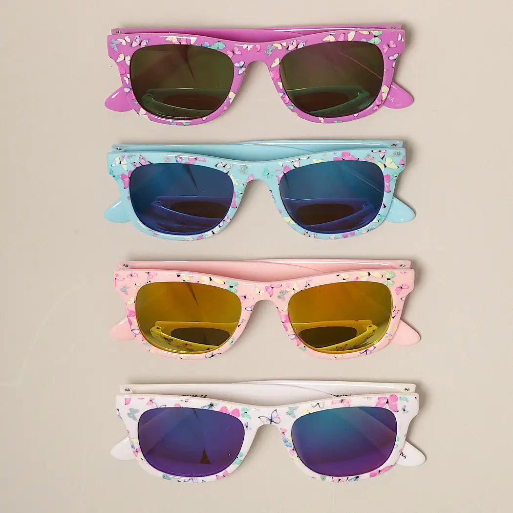 Kids Colorful Butterfly Pattern Sunglasses