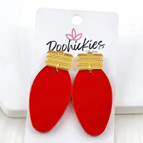 Red Christmas light dangle earrings