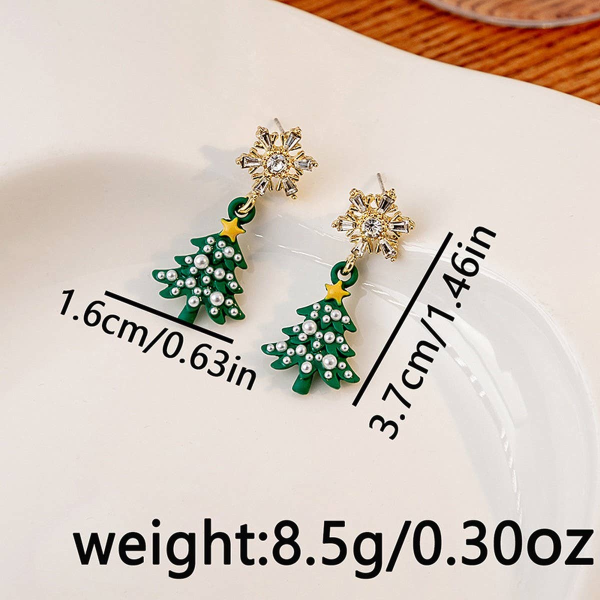 CHRISTMAS SNOWMAN CHRISTMAS TREE EARRINGS