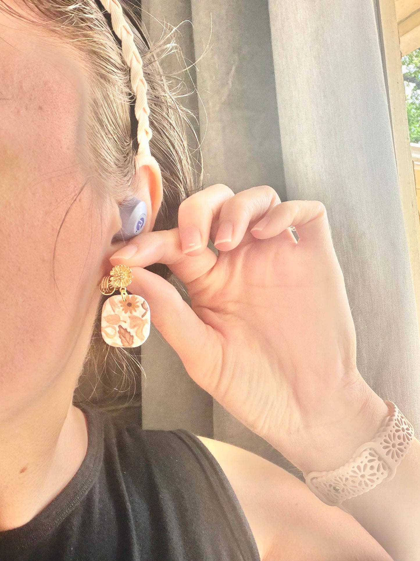 Fall Bow Earrings, Fall Boho Earrings, Neutral Fall Earrings