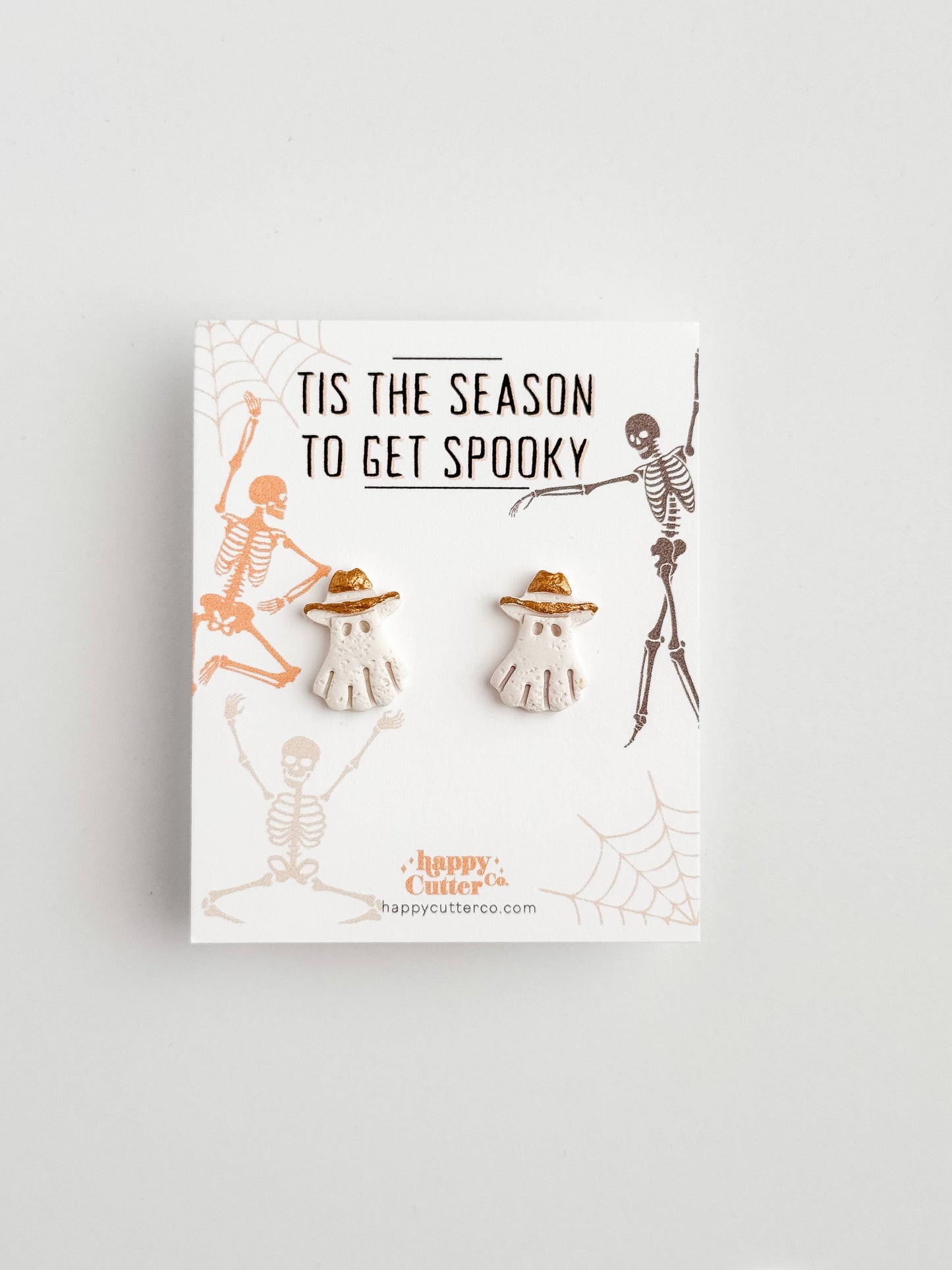 Halloween Studs – Western Cowboy Ghost Stud Earrings
