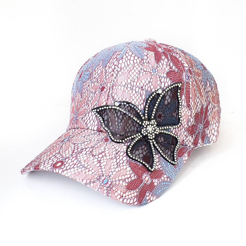 Lace Flower Butterfly Women's Baseball Cap