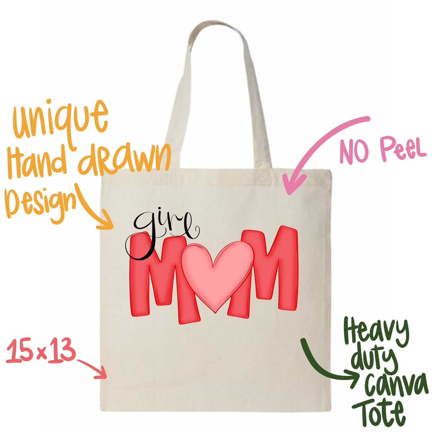 Girl mom tote bag