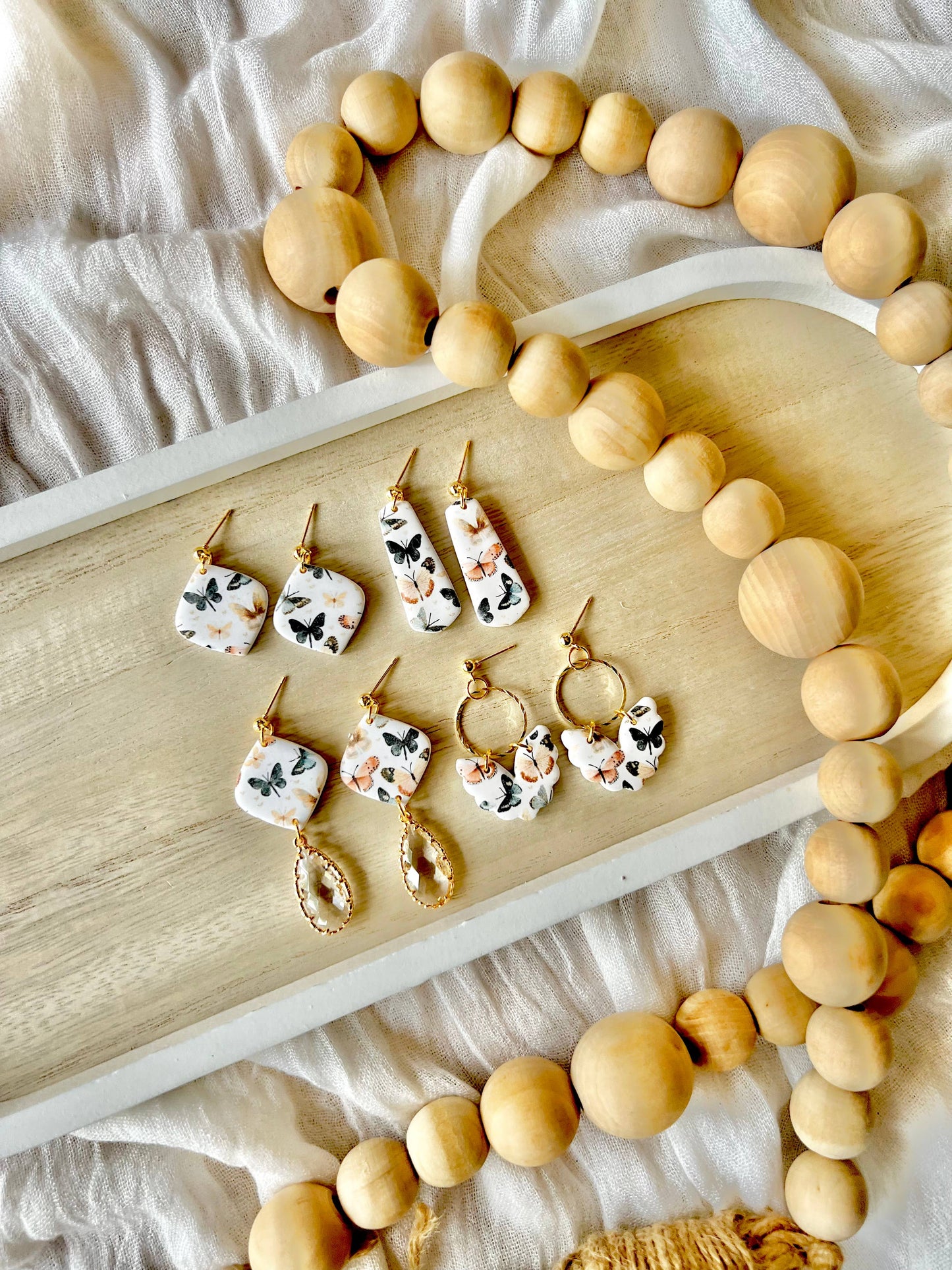 Butterfly Clay Earrings, Butterfly Earrings, Insect Earrings