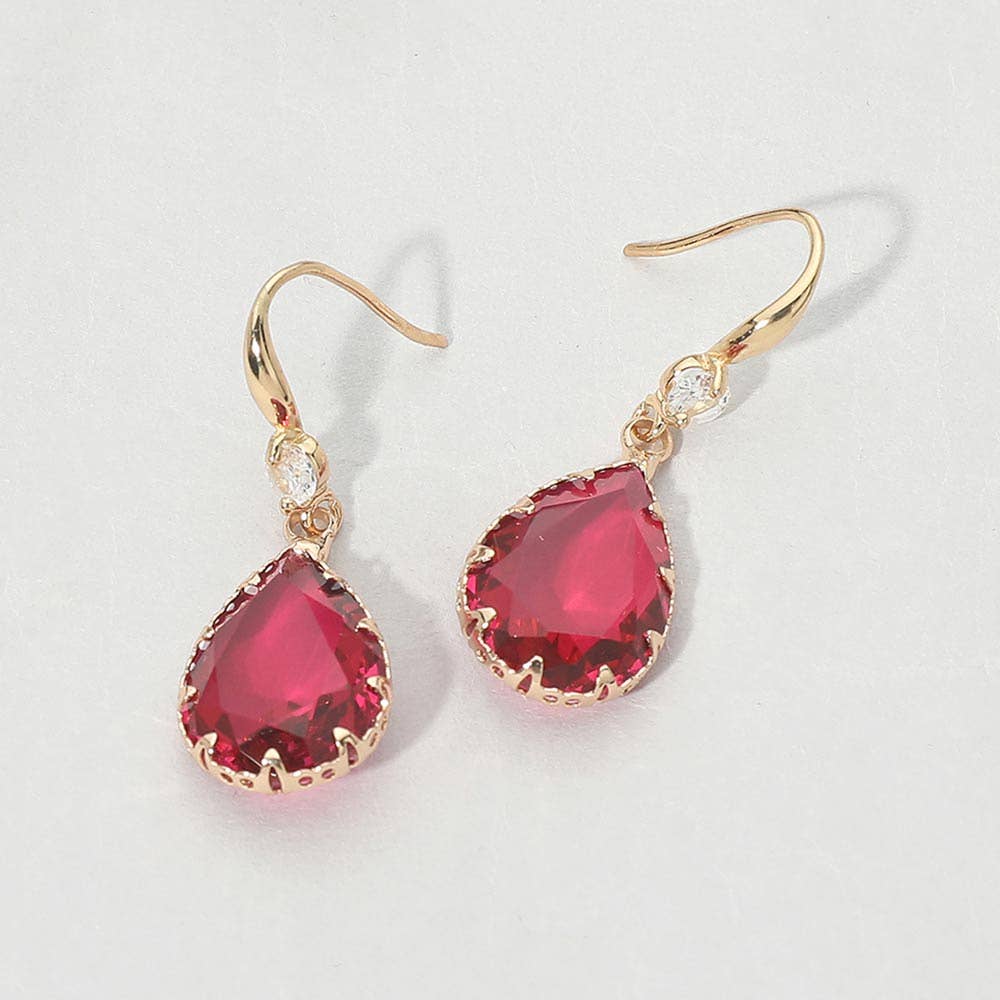 Teardrop Stone Drop Earrings