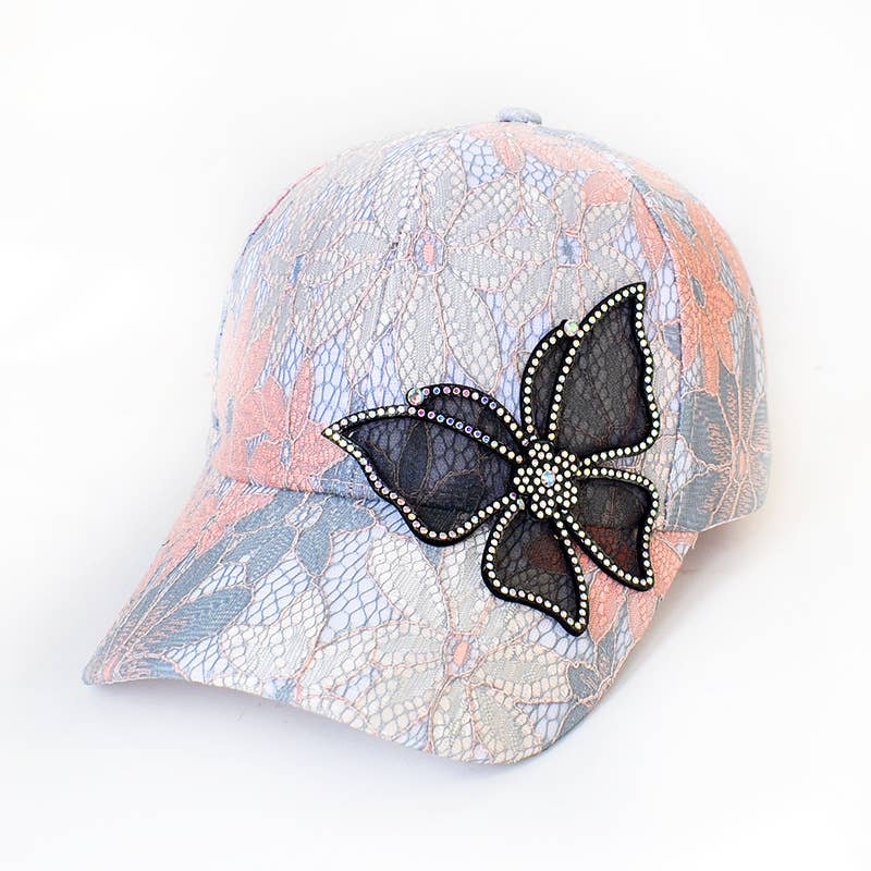 Lace Flower Butterfly Women's Baseball Cap