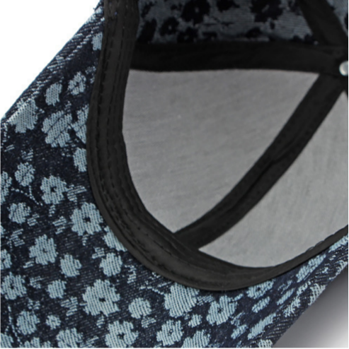 Boho Floral Denim Baseball Cap