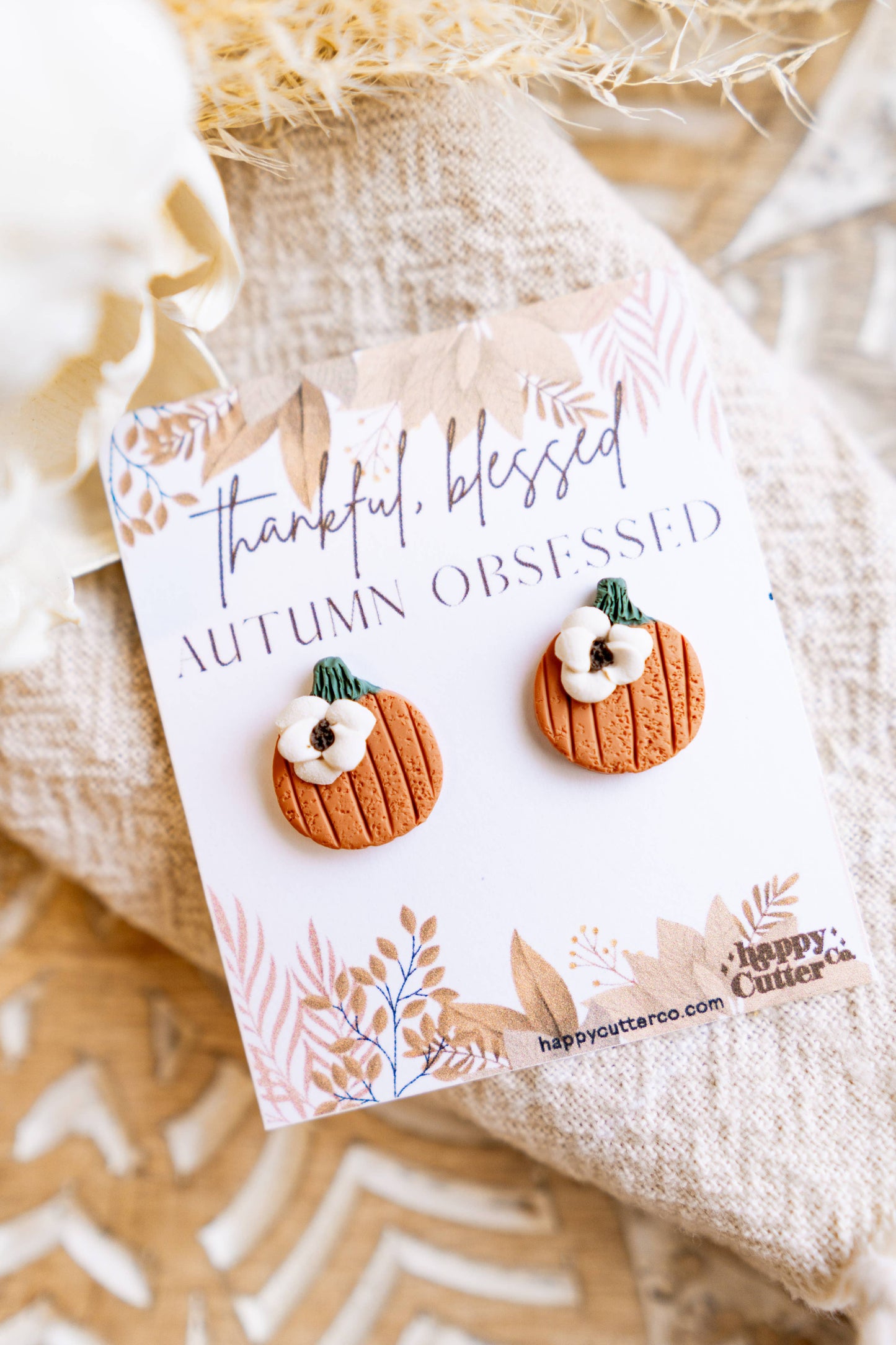 Pumpkin Stud Earrings | Fall Studs | Autumn Jewelry