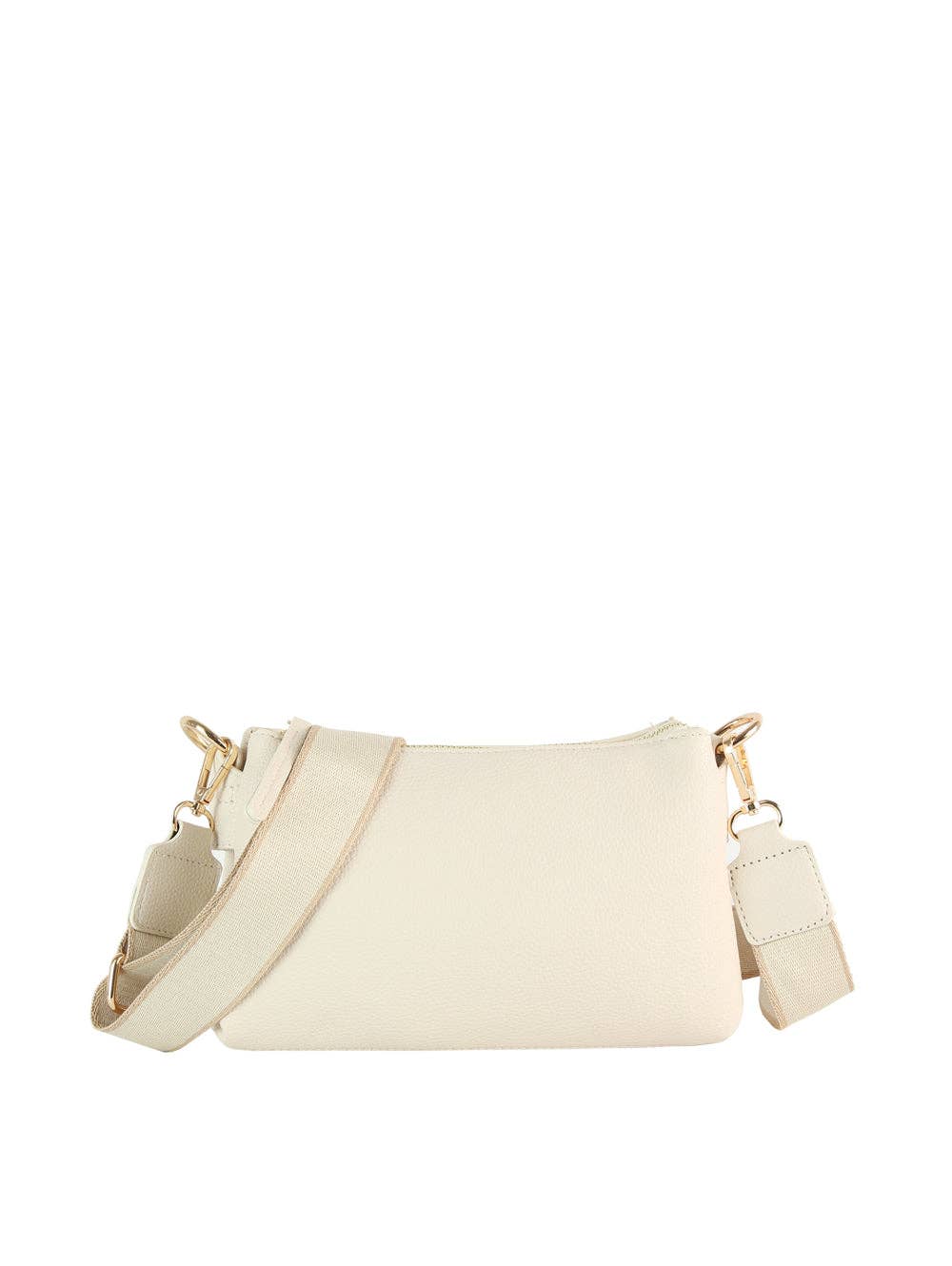 Double-zip Pebbled Crossbody