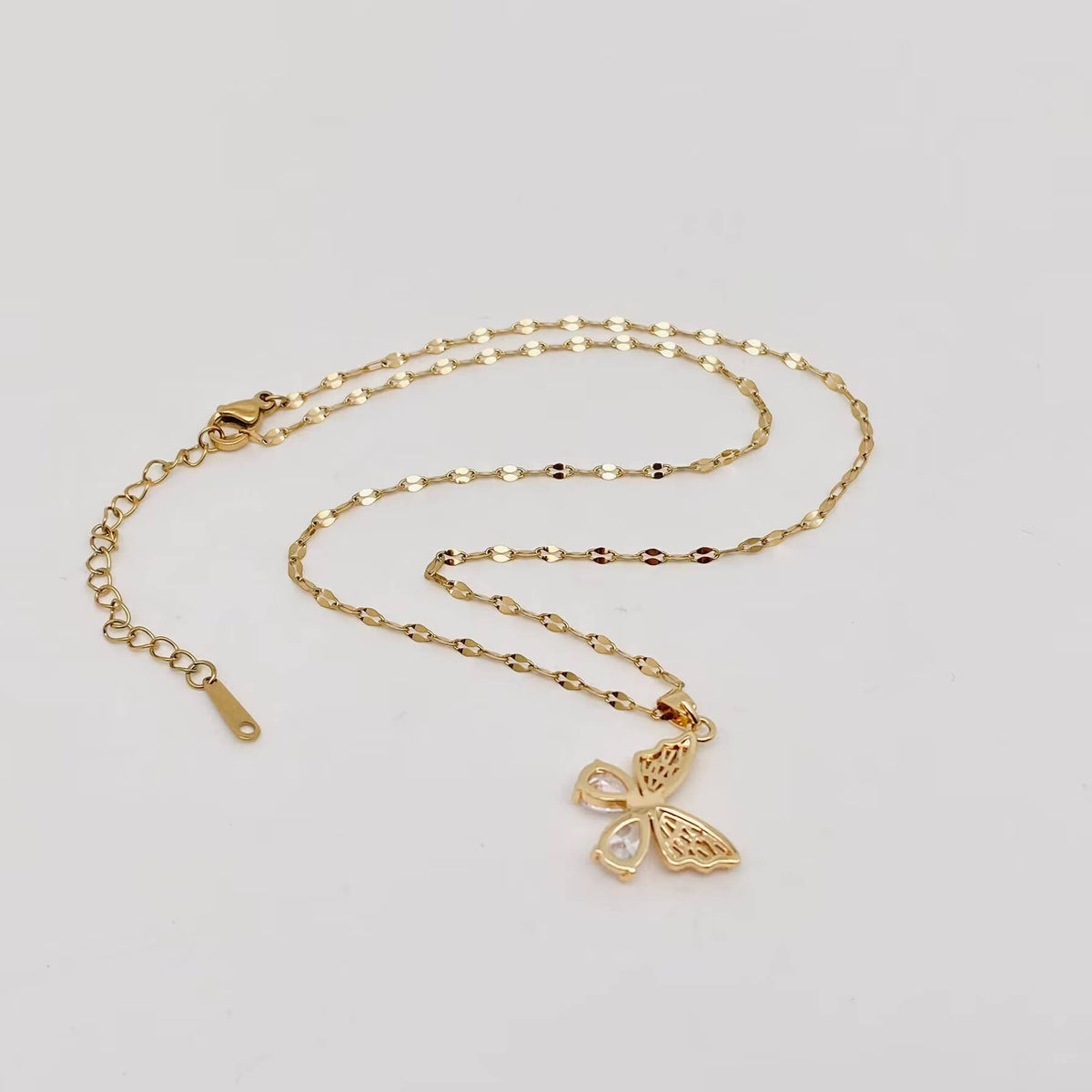 Cubic Zirconia 18K Gold-plated Butterfly Necklace - FGS