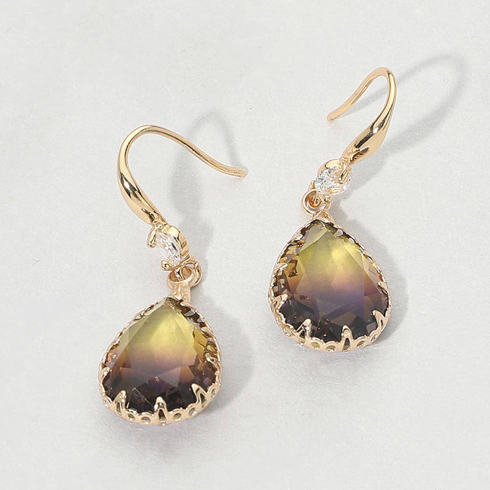 Teardrop Stone Drop Earrings