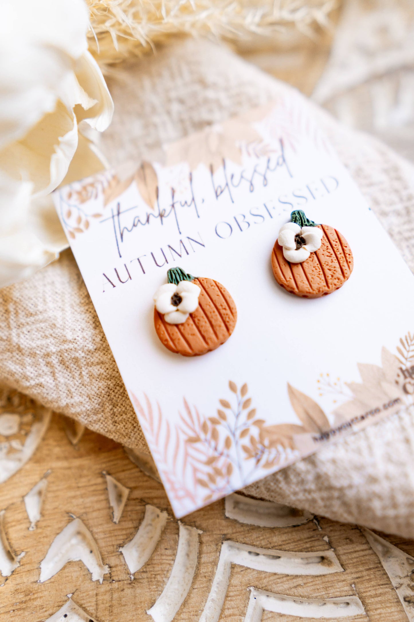 Pumpkin Stud Earrings | Fall Studs | Autumn Jewelry