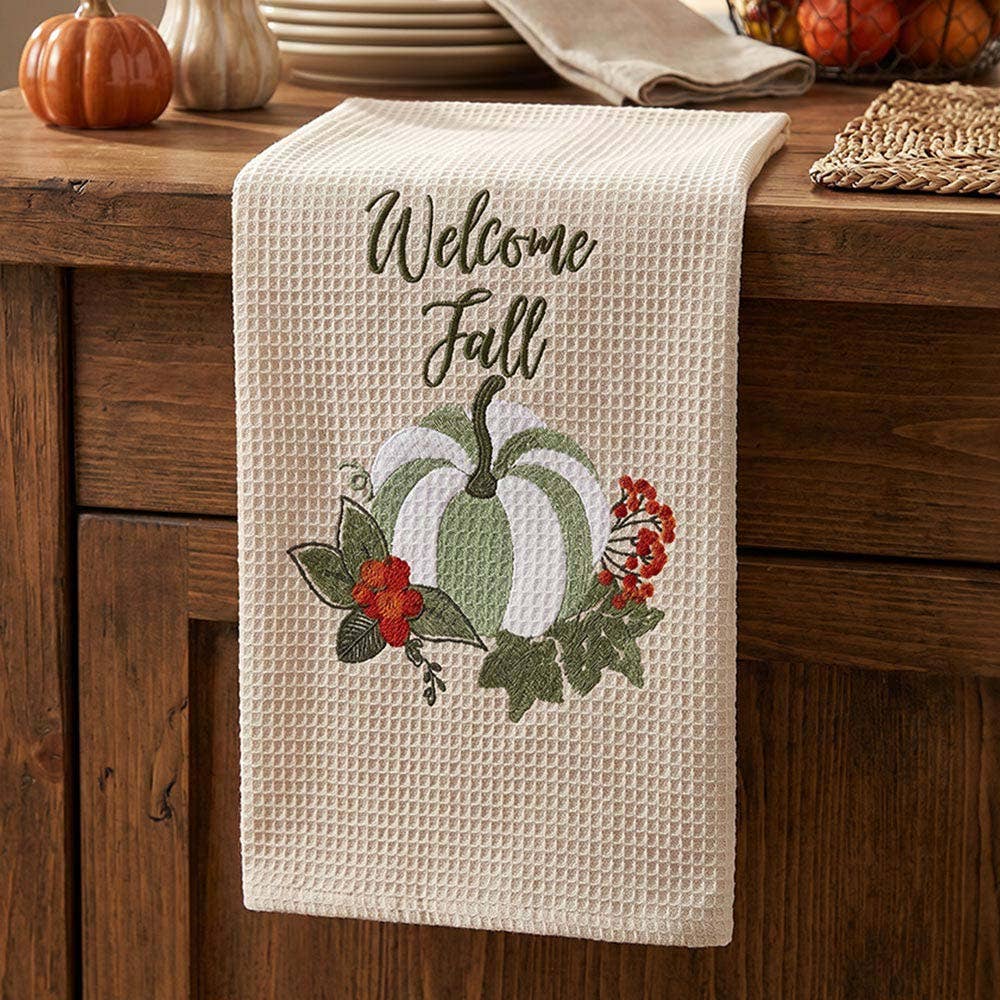 Give Thanks Message Thanksgiving Pumpkin Printed Kitchen Towel
