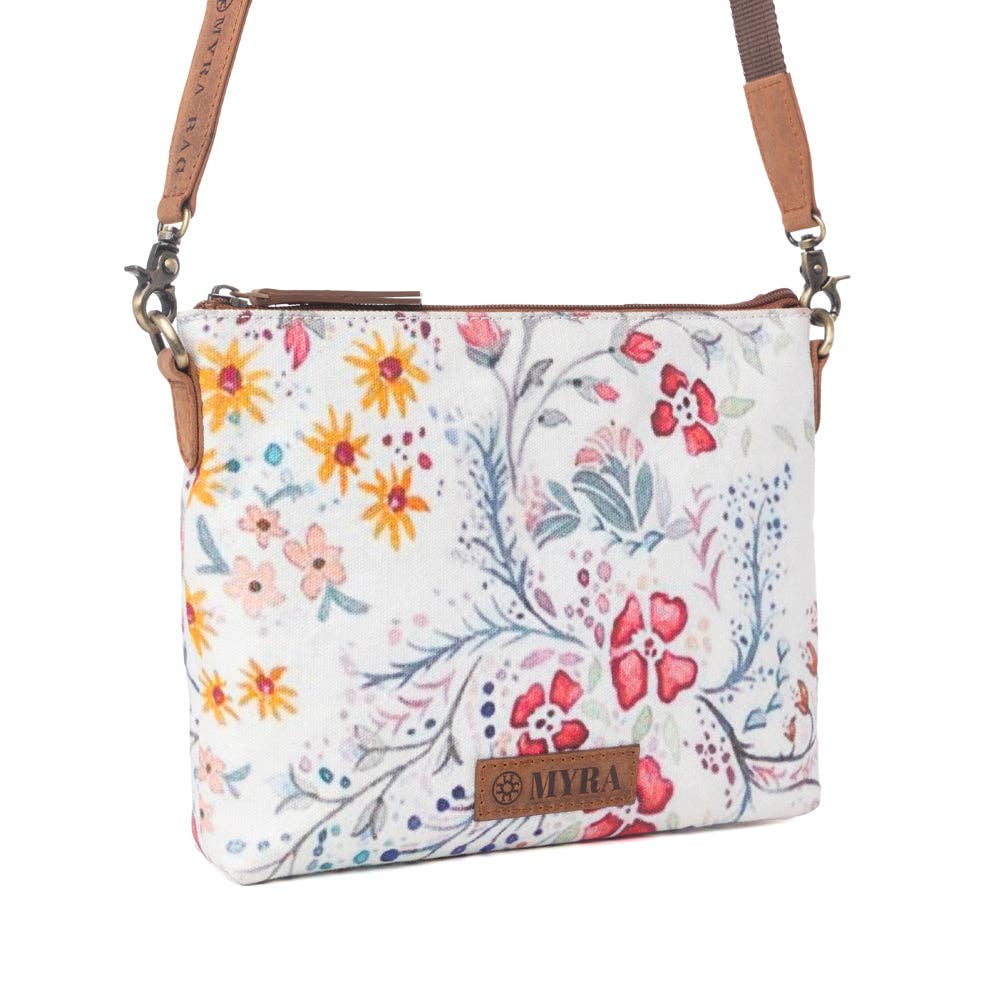 Wildflower Trail Cotton & Leather Crossbody Bag Variant Combo