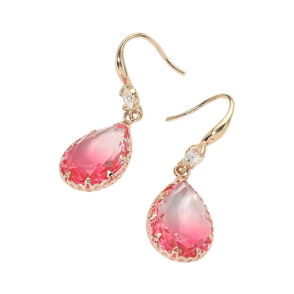 Teardrop Stone Drop Earrings