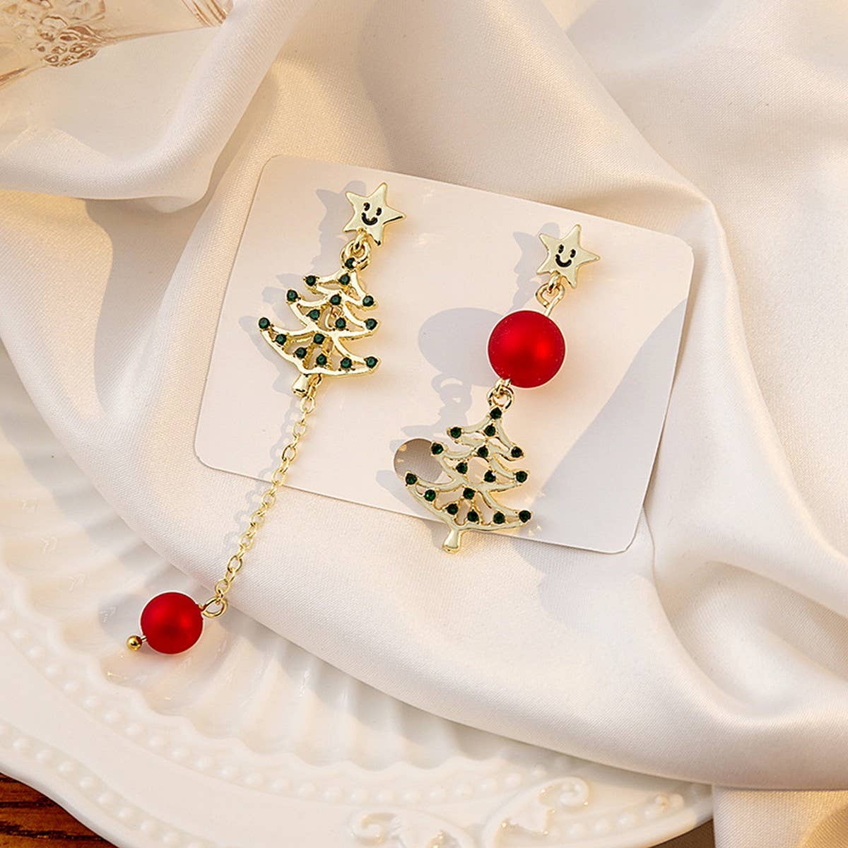 CHRISTMAS SNOWMAN CHRISTMAS TREE EARRINGS